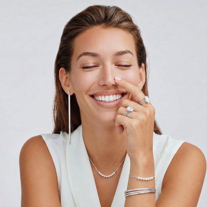 Moonlit Tide Pearl Arc Necklace